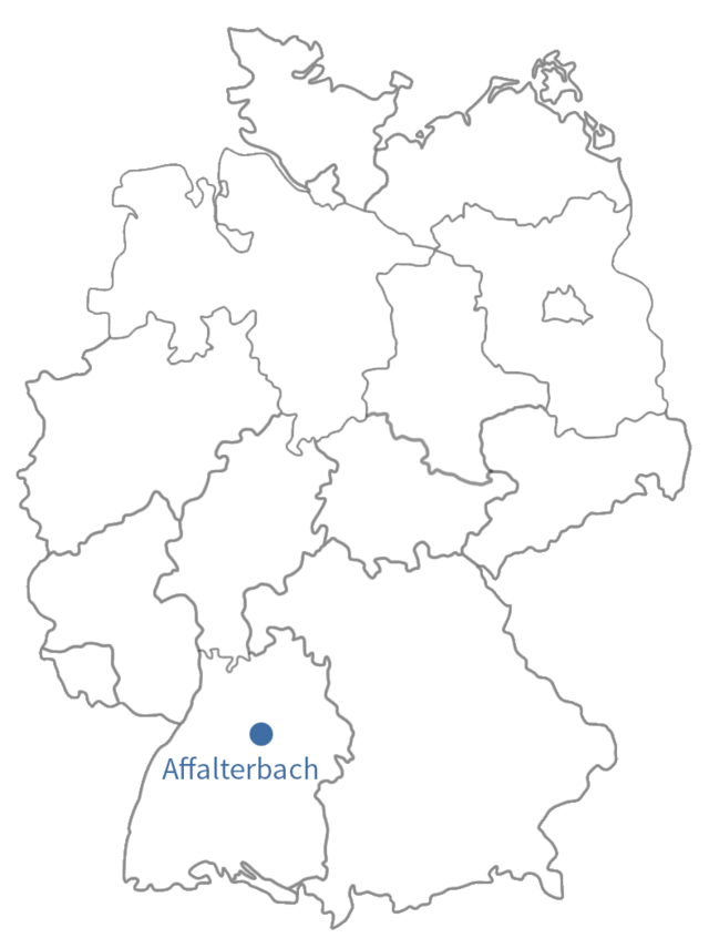Skizze der Lage Affalterbach auf Deutschlandkarte