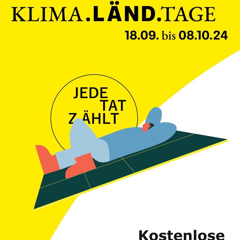 KLINA.LÄND.TAGE Plakat der Lea über Infostand am 14.09.2024